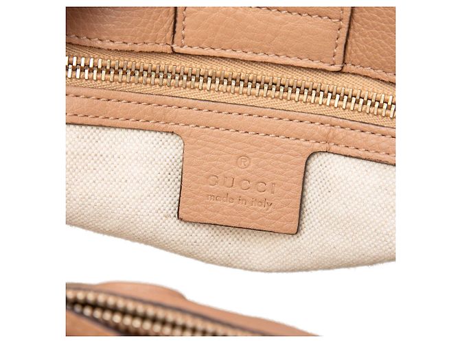 Bamboo Borsa Shopper Satchel Gucci Medium in pelle di vitello marrone con bambù - vista 5