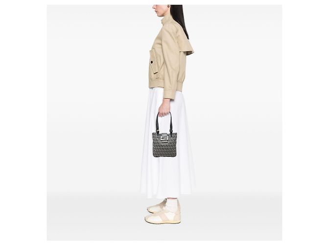 Bolso de hombro Fendi Zucchino Canvas Gris - vista 6