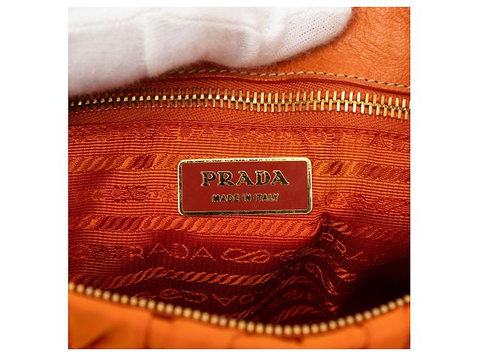 Prada Tessuto Gaufre Satchel Orange - Ansicht 5