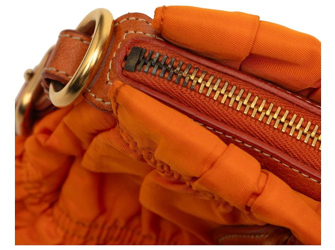 Prada Tessuto Gaufre Satchel Orange - Ansicht 7