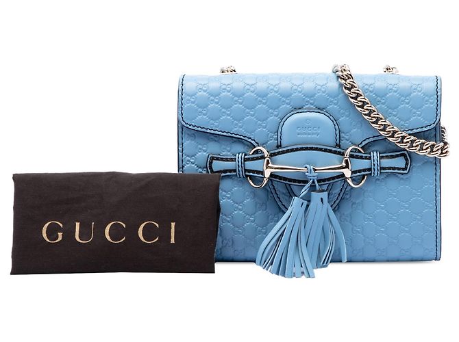 Borsa a tracolla Gucci Mini Microguccissima Emily Blu - vista 7
