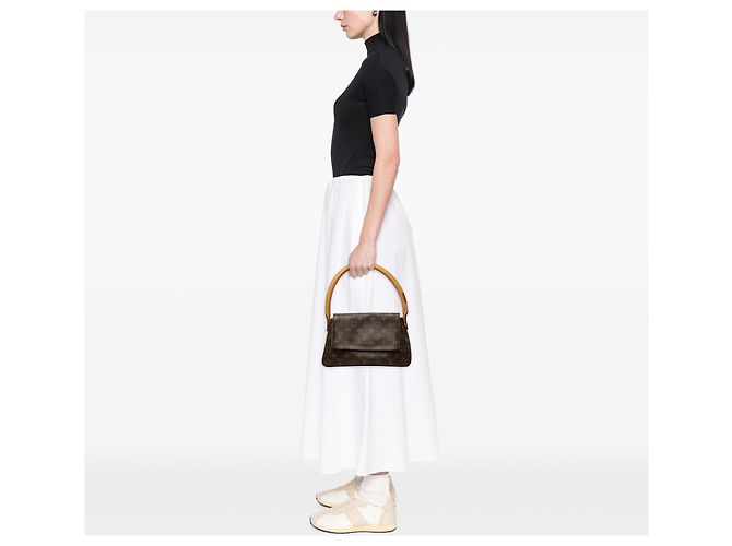 Borsa a tracolla Mini Looping Monogram Louis Vuitton Marrone - vista 7