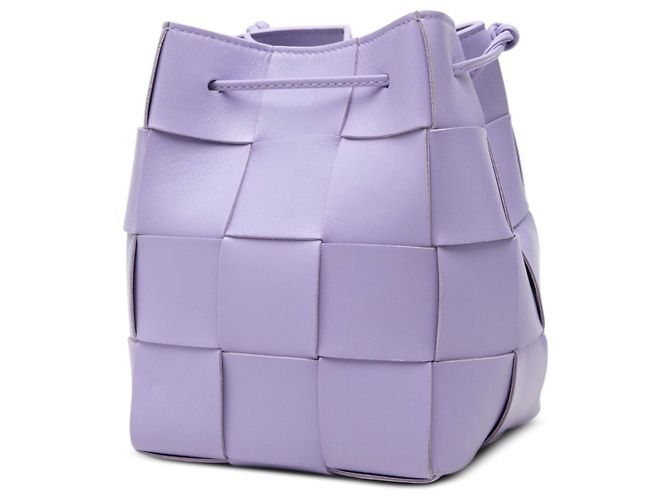Borsa a secchiello Bottega Veneta Small Nappa Maxi Intrecciato Cassette Purple Porpora - vista 2