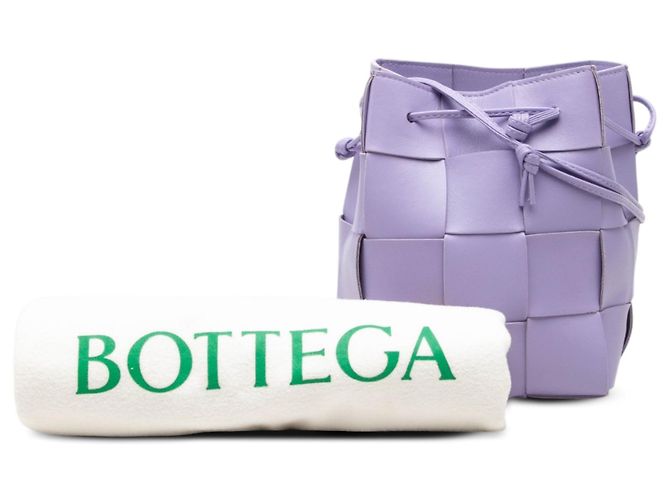 Borsa a secchiello Bottega Veneta Small Nappa Maxi Intrecciato Cassette Purple Porpora - vista 7