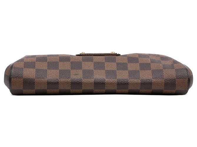 Borsa Satchel Louis Vuitton Damier Ebene Eva Marrone - vista 3