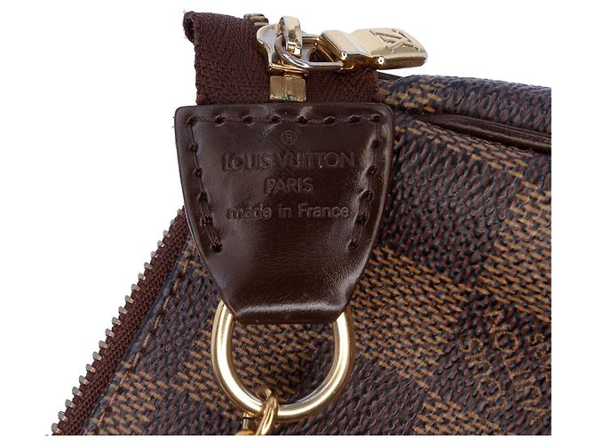 Borsa Satchel Louis Vuitton Damier Ebene Eva Marrone - vista 5