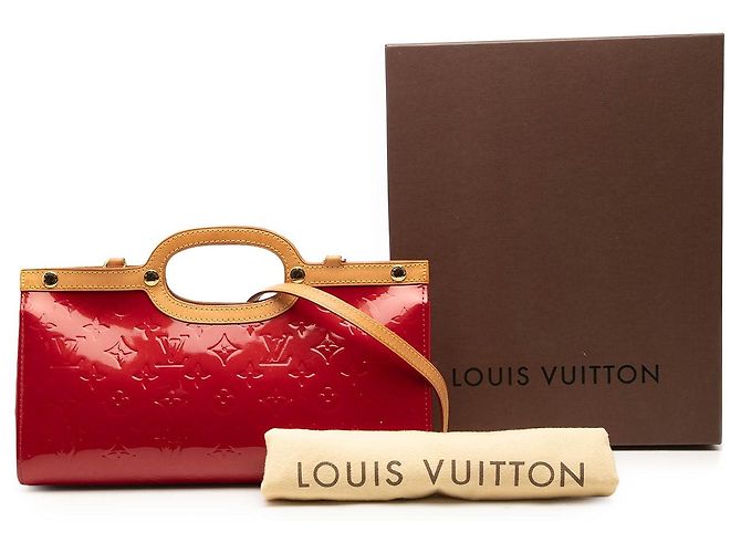 Borsa Satchel Louis Vuitton Monogram Vernis Roxbury Drive Rossa Rosso - vista 7