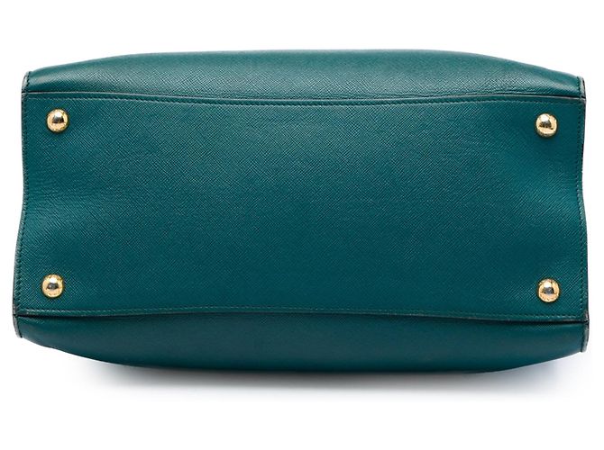 Borsa Tote Satchel Prada Saffiano Soft a tre tasche, blu - vista 3