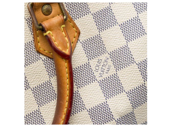 Borsa Boston Louis Vuitton Damier Azur Speedy 30 Bianca Bianco - vista 6