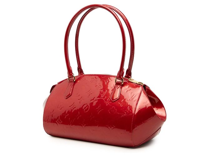 Borsa a tracolla Louis Vuitton Monogram Vernis Sherwood PM rossa Rosso - vista 2