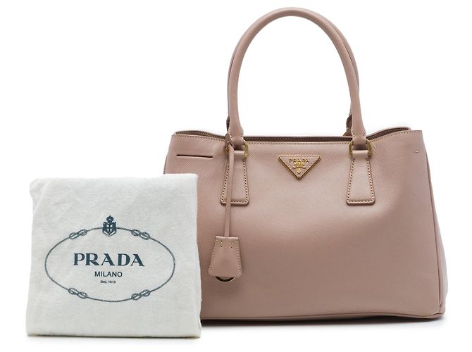 Borsa tote Prada Small Saffiano Lux Gardeners marrone - vista 7