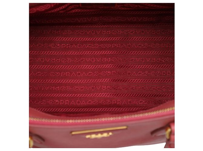 Borsa Tote Satchel Prada Galleria Double Zip Medium Saffiano Lux Rosa - vista 4