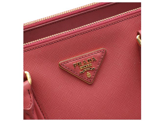 Borsa Tote Satchel Prada Galleria Double Zip Medium Saffiano Lux Rosa - vista 5