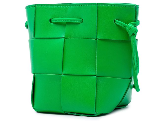 Borsa a secchiello Mini Nappa Maxi Intrecciato Cassette Bottega Veneta Verde - vista 2