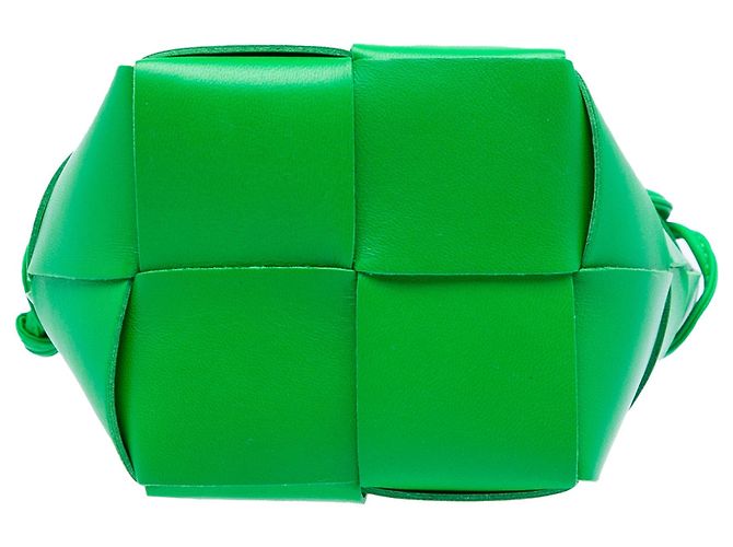 Borsa a secchiello Mini Nappa Maxi Intrecciato Cassette Bottega Veneta Verde - vista 3