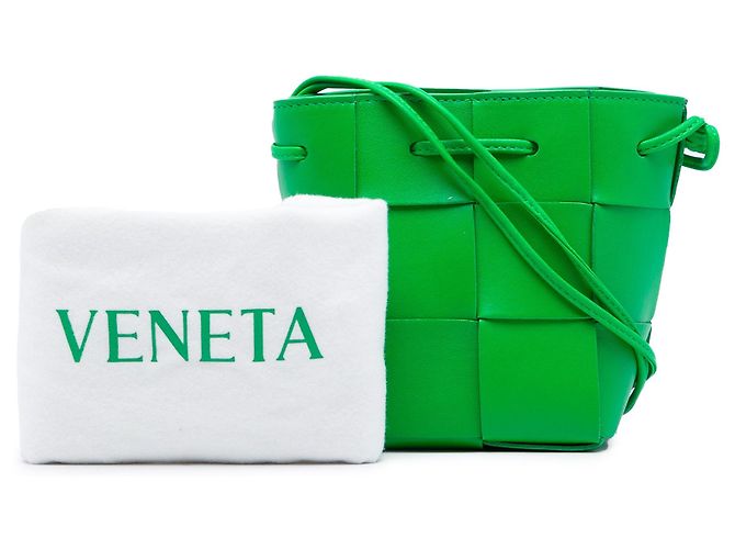 Borsa a secchiello Mini Nappa Maxi Intrecciato Cassette Bottega Veneta Verde - vista 6