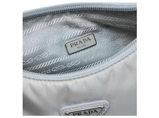 Borsa a spalla Prada Mini Tessuto Re Edition 2000 Blu - vista 5