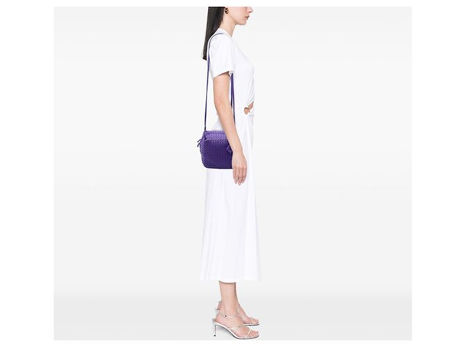 Borsa a tracolla Bottega Veneta Cube in Nappa Intrecciato viola Porpora - vista 6