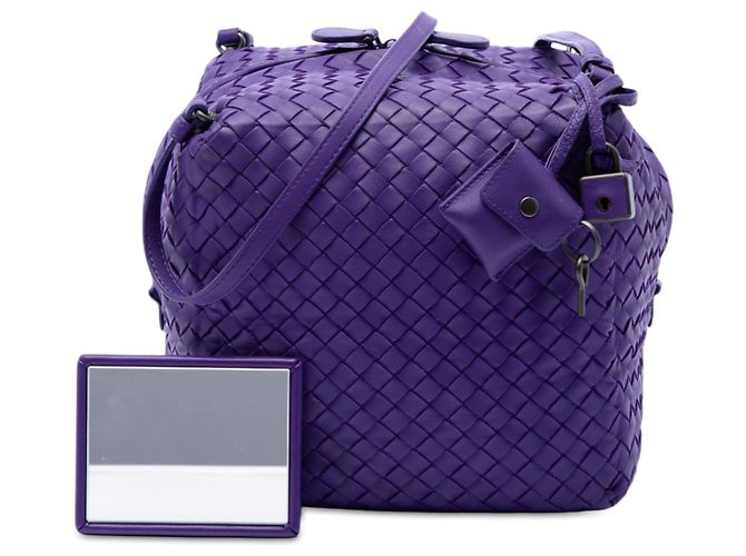 Borsa a tracolla Bottega Veneta Cube in Nappa Intrecciato viola Porpora - vista 7