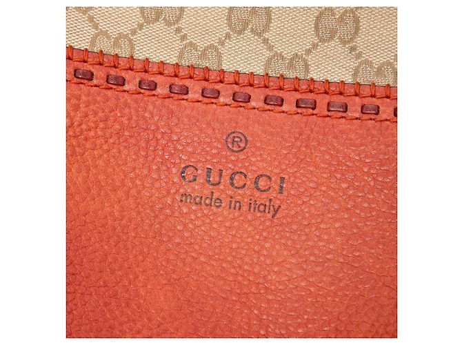 Bamboo Tote Gucci Large GG Canvas Laidback Crafty Beige - vista 5