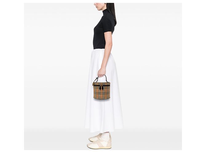 Necessaire Burberry Haymarket Check Canvas Beige - vista 6