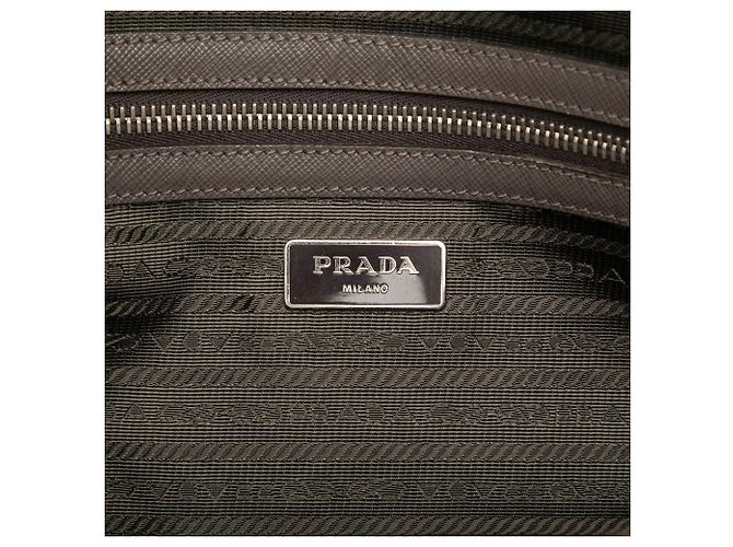 Mala de negócios Prada Saffiano cinza - vista 5