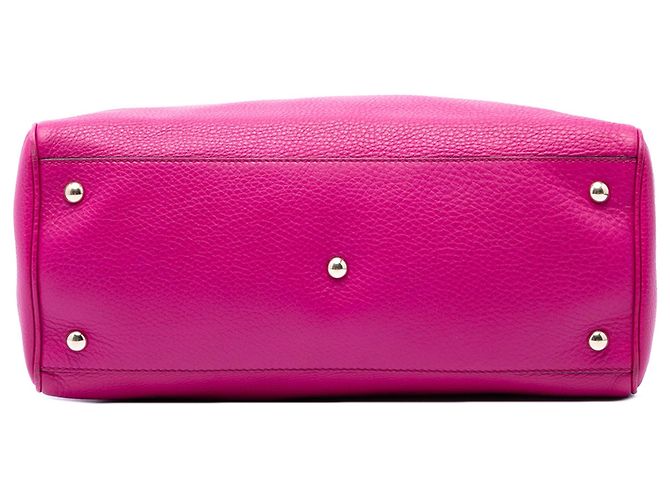 Bamboo Bolsa Shopper Satchel Gucci Medium em couro de bezerro rosa com bambu - vista 3