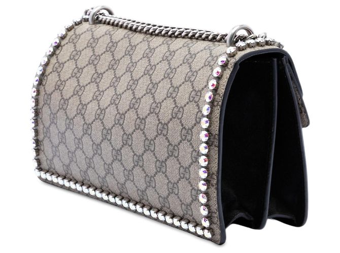 Borsa a tracolla Gucci Dionysus Medium GG Supreme Crystal Nera Nero - vista 2
