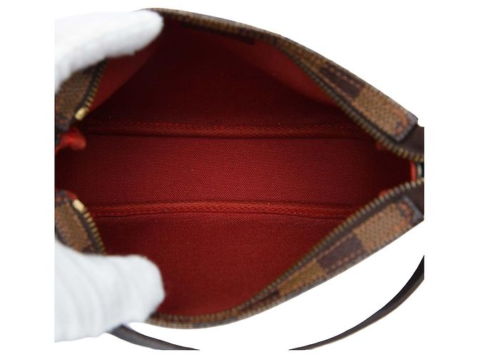 Borsa a mano Louis Vuitton Damier Ebene Trousse Pochette Marrone - vista 4