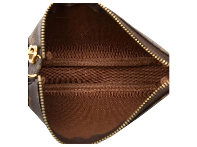 Bolsa de mão Louis Vuitton Monogram Mini Pochette Accessoires Castanha Marrom - vista 4
