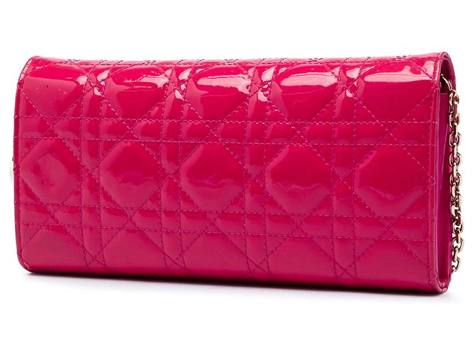 Autre Marque Borsa a tracolla Lady Dior Wallet On Chain in vernice Cannage rosa Dior - vista 2