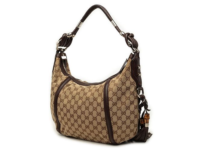 Borsa Hobo Gucci GG Canvas Techno Horsebit Beige - vista 2