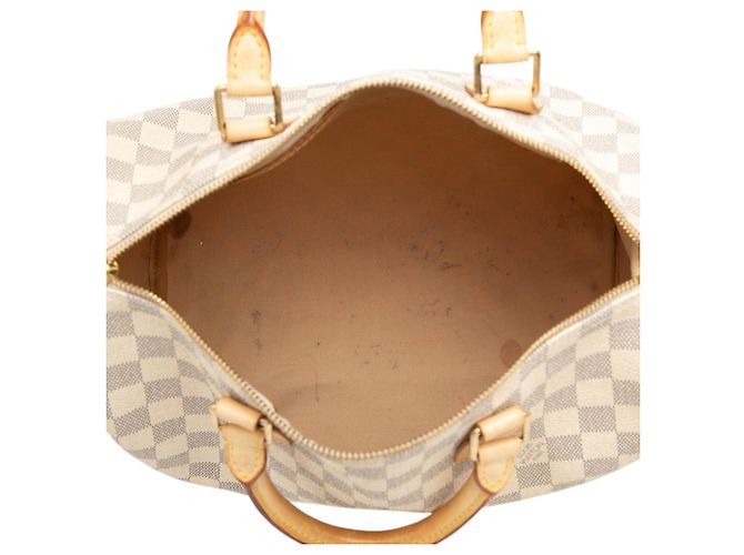Borsa Boston Louis Vuitton Speedy 30 Damier Azur Bianca Bianco - vista 4