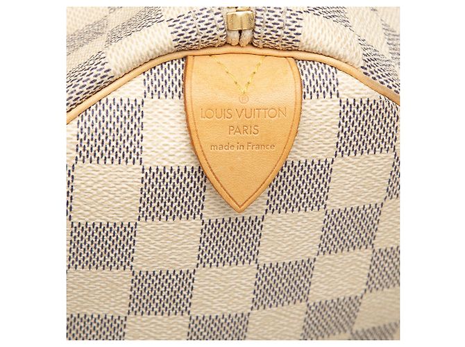 Borsa Boston Louis Vuitton Speedy 30 Damier Azur Bianca Bianco - vista 6
