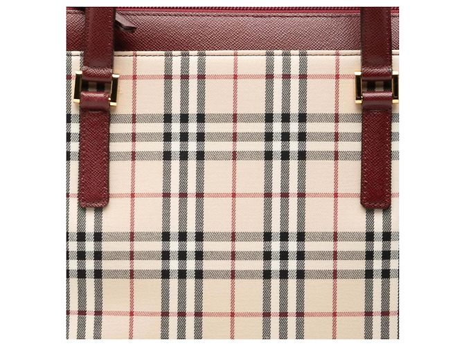 Borsa Tote Burberry House Check in tela beige - vista 6
