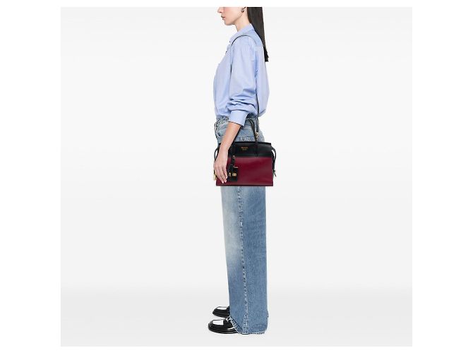 Borsa Esplanade Prada in pelle Saffiano e City Calf rossa Rosso - vista 6