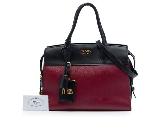 Borsa Esplanade Prada in pelle Saffiano e City Calf rossa Rosso - vista 7