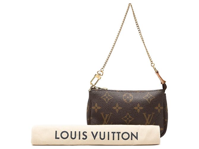Bolsa de Mão Mini Pochette Accessoires Louis Vuitton Monogram Castanha Marrom - vista 7