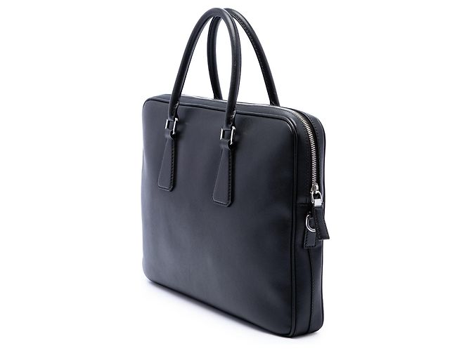 Borsa business Prada Saffiano nera Nero - vista 2