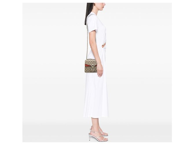 Borsa a tracolla Gucci Dionysus Small GG Supreme Beige - vista 9