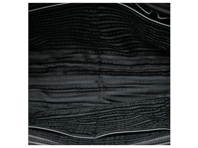Borsa business Prada in Tessuto con profili in Saffiano nera Nero - vista 4