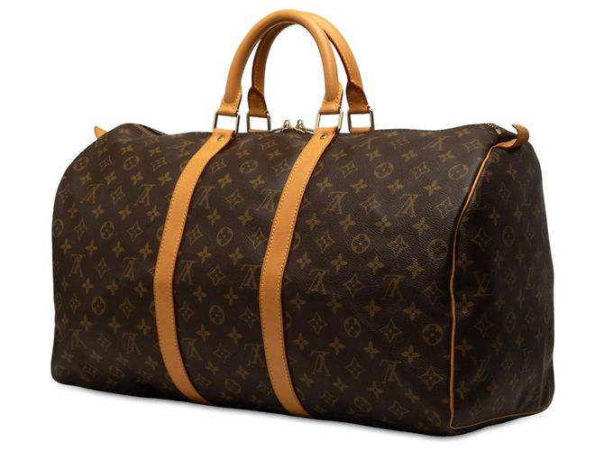 Sac de voyage Louis Vuitton Monogram Keepall 50 Marron - vue 2
