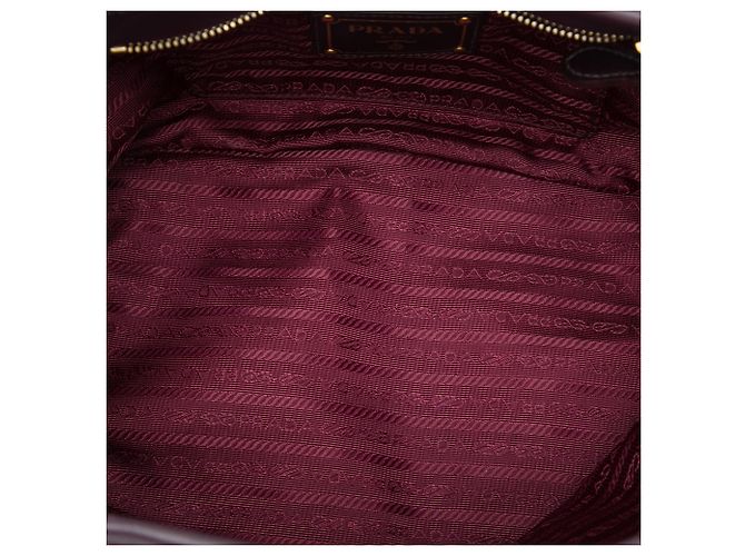Rote Prada Soft Calf Trimmed Tessuto Handtasche - Ansicht 4