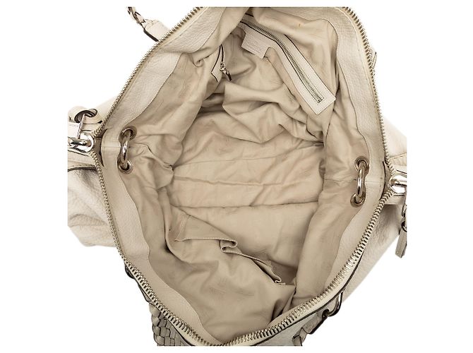 Tote Gucci Large Leather Bamboo Bar Bianco - vista 4