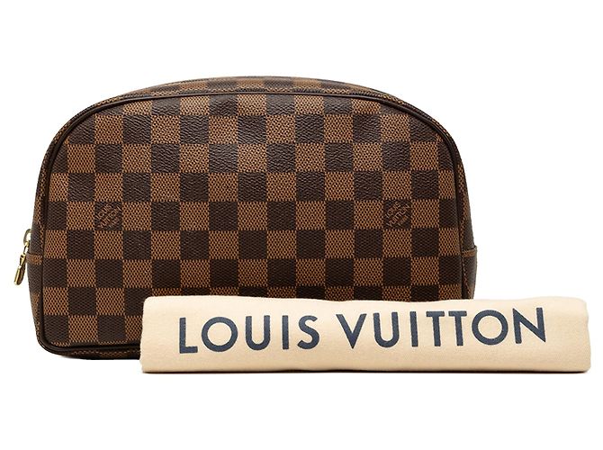 Borsa a pochette Louis Vuitton Damier Ebene Trousse Toilette 25 Marrone - vista 7
