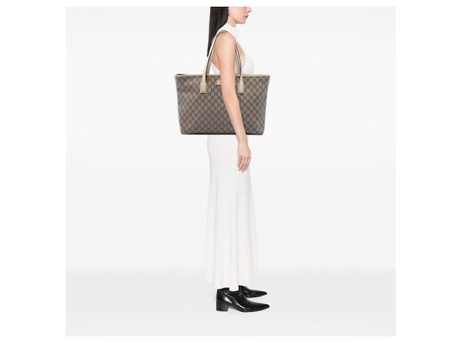 Borsa Tote Gucci Medium GG Supreme Beige - vista 6