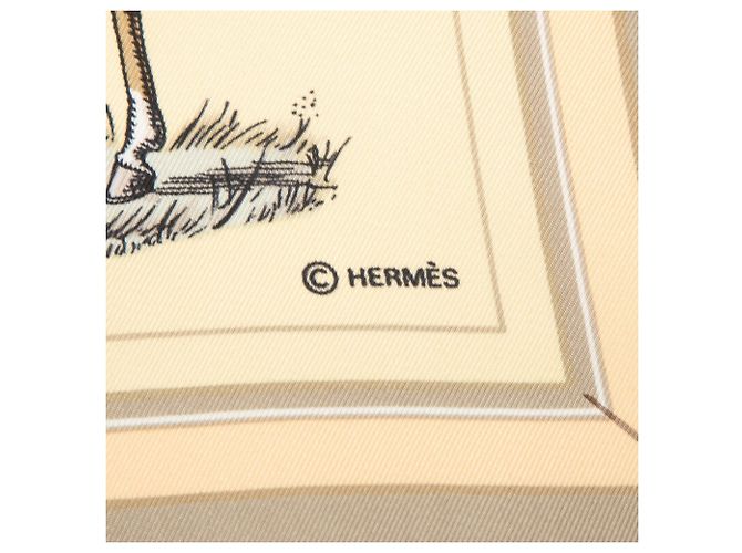 Foulard di seta Hermès Couvertures Et Tenues De Jour marrone 90 - vista 3