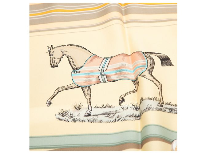 Foulard di seta Hermès Couvertures Et Tenues De Jour marrone 90 - vista 6