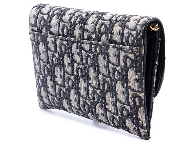 Autre Marque Borsa a tracolla Saddle Wallet On Chain in tela Dior Oblique blu - vista 2
