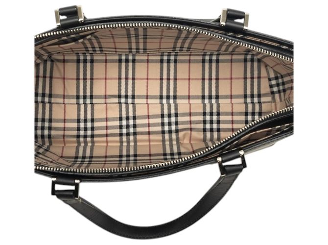 Borsa tote Burberry in pelle nera Nero - vista 4